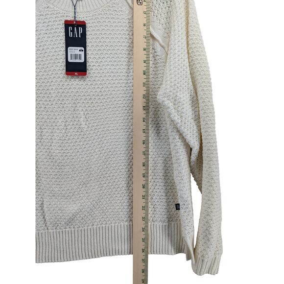 GAP Chunky Loose Knit Sweater XL Cream QLN0253S Marshmallow Textured Everyday - Picture 11 of 13